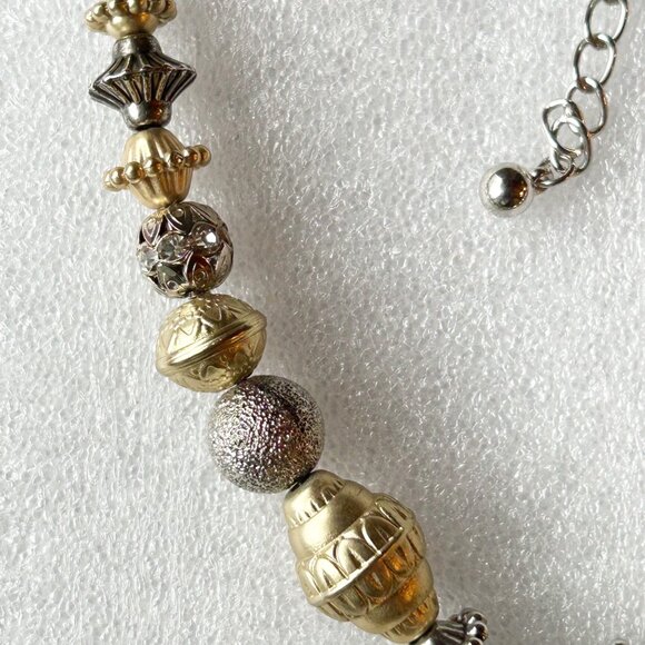 Chicos Gold-Tone & Silver-Tone Statement Necklace With Oval Pendant - Picture 6 of 10